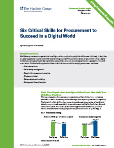 Six Critical Skills for Procurement to Succeed in a Digital World Six Critical Skills for Procurement to Succeed in a Digital World