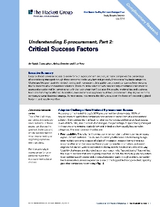 Understanding E-procurement, Part 2: Critical Success Factors