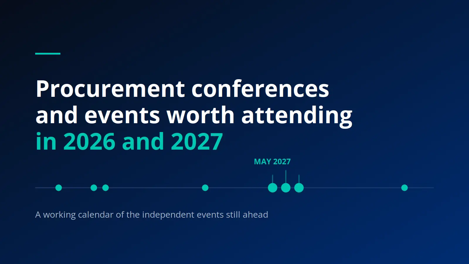 Procurement Conferences and Events Worth Attending in 2026 and 2027